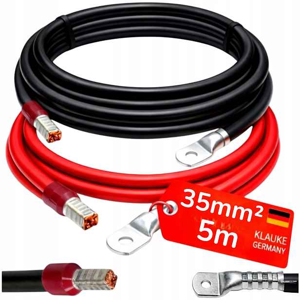 500 cm Kabel pro akumulátory a inventář Lgy 35/8 Germany 2x35 mm2-5 m