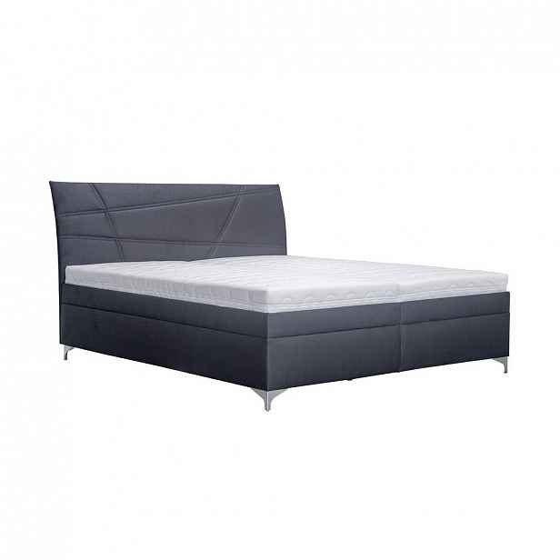 Čalouněná manželská postel Lauren 160/200 cm, Černá