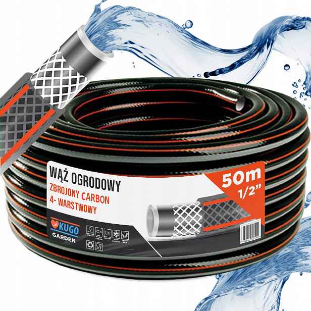 Hadice 1/2" 50 m 4VRSTVÁ Vyztužená Carbonem Polská Výroba