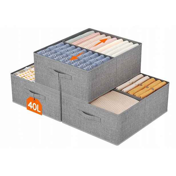 Úložné boxy Sada 3 zásobníků Faltové koše na oblečení