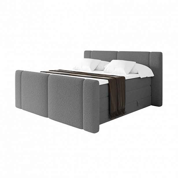 ALTDECOR POSTEL boxspring s matracemi H3/H4 - EVON KING Zanozek - 180x200 cm Šedá