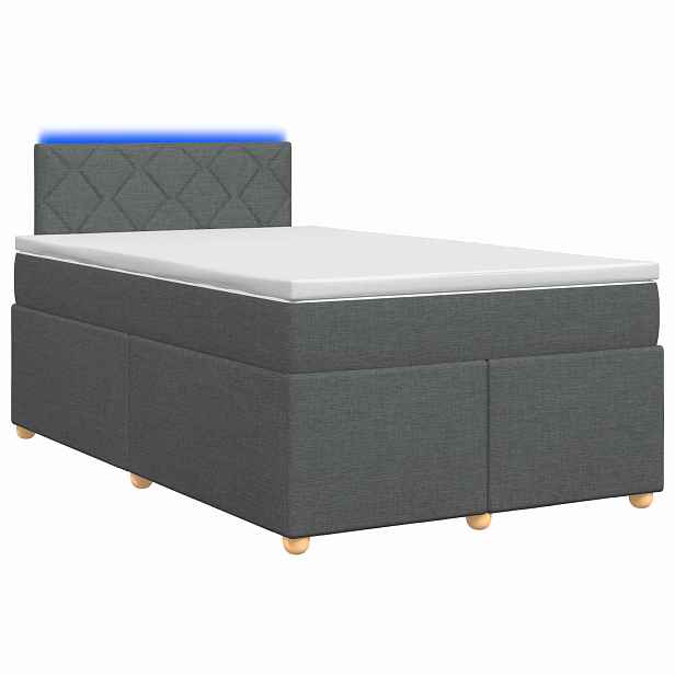 vidaXL Postel boxspring s matrací Tmavě šedá 120 x 200 cm Textil