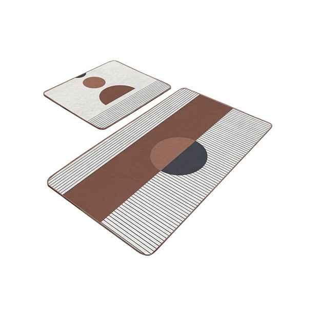 Bílo-hnědé koupelnové předložky v sadě 2 ks 60x100 cm – Mila Home