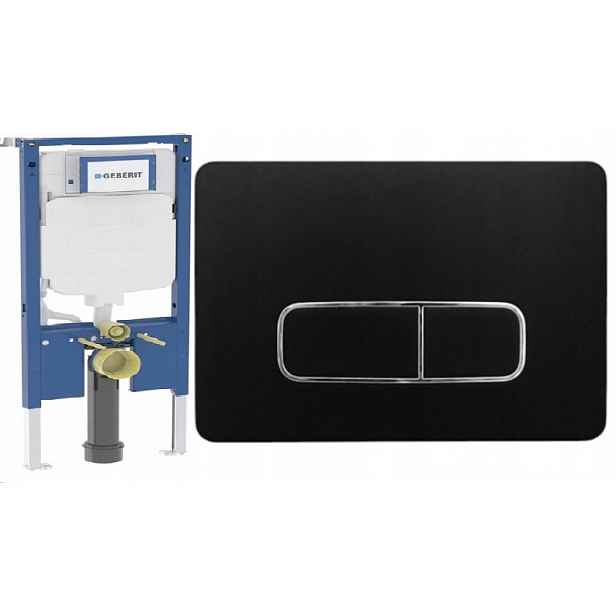 Geberit Rám pro Wc Slim 8 cm Duofix UP720 tlačítko M černý chrom podložka