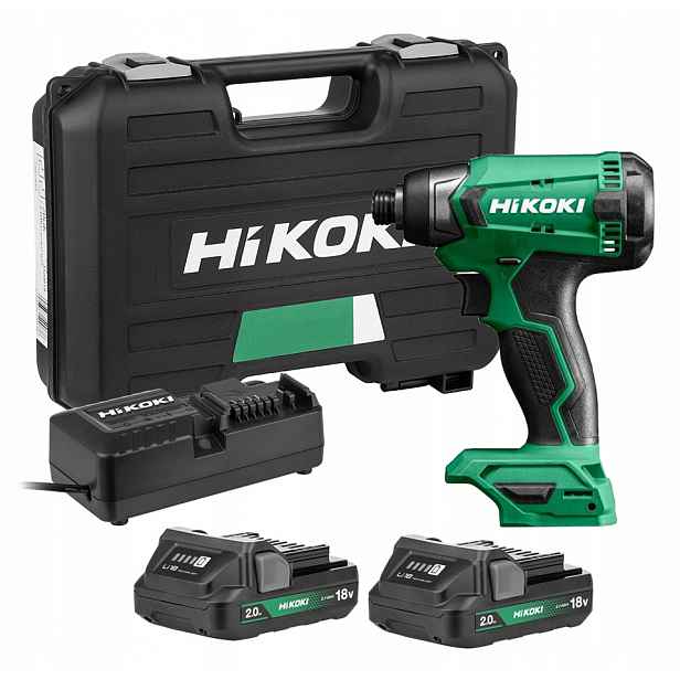 HiKOKI akum. šroubovák 18V 1/4" 140 Nm 2x2,0 Ah kufr WH18DAWCZ