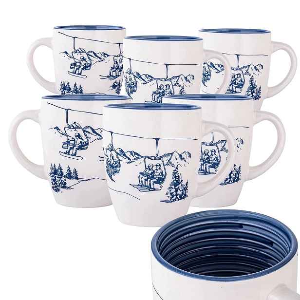 Hrnky na svařák Alpská skica 6 ks hrnků na kávu 400 ml Altom Design