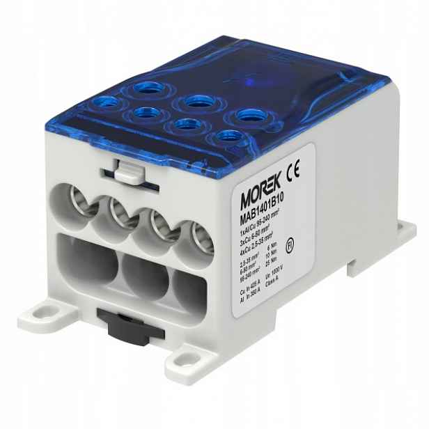 Rozvodný blok Morek OJL400A 1×95-240 mm 4×2,5-35 mm 3×6-50 mm IP20