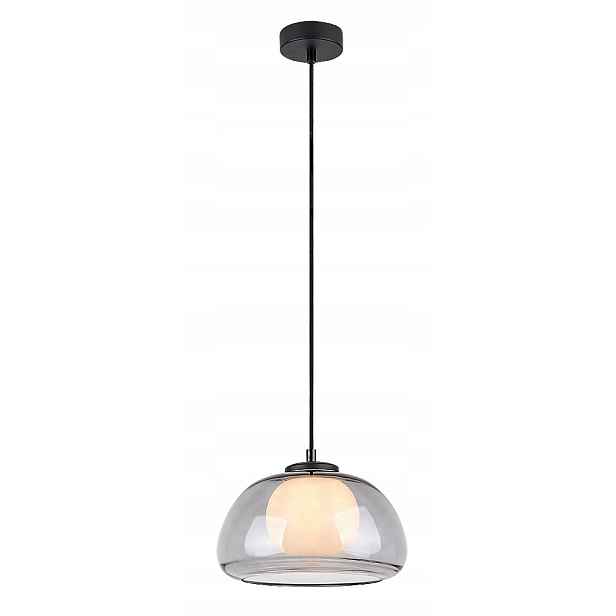 Závěsná lampa Rabalux Elowen skleněná koule černo-kouřová G9 5W