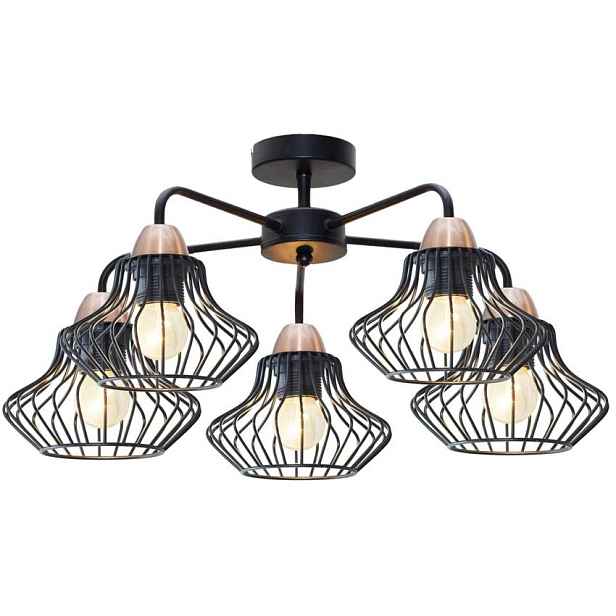závěsné stropní svítidlo 5x60W E27 černé