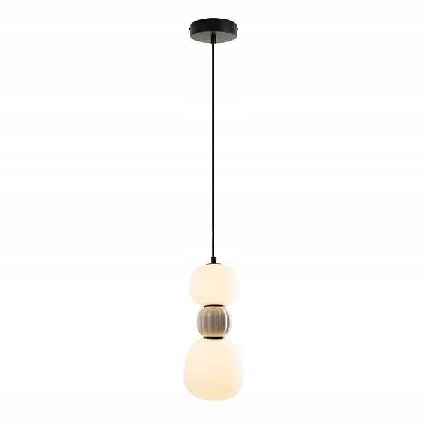 Maxlight Led závěsná lampa 13W černo-šedá, trojitá, skleněná, 3000K
