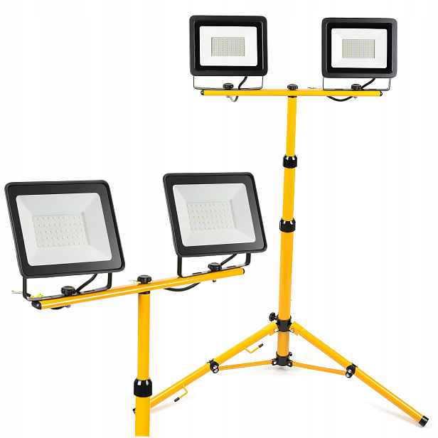 Halogenový Led reflektor 2x 100W Stavební stativ, neutrální bílá barva