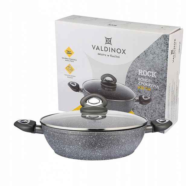 Hluboká pánev 28 cm rendlík 3,5 l, nepřilnavá plynová indukce Valdinox Rock