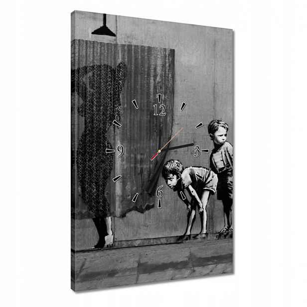 Hodiny 40x60 Banksy Sprchová tyč