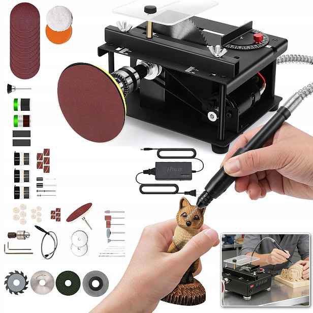 Mini Elektrická Stolní Pila Na Opracování Dřeva S Funkcí Broušení 100 W