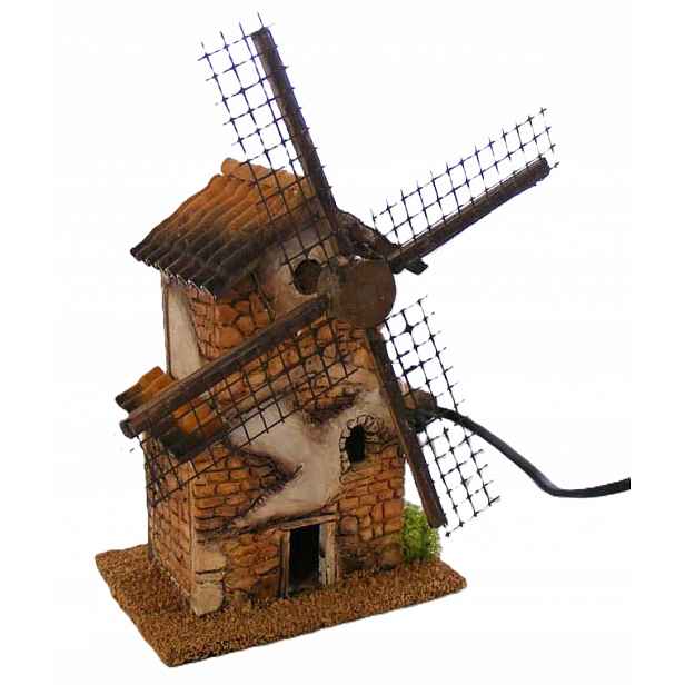 Úžasný pohyblivý mlýn na zdobení vánočního betlému, 19 Cm vysoký