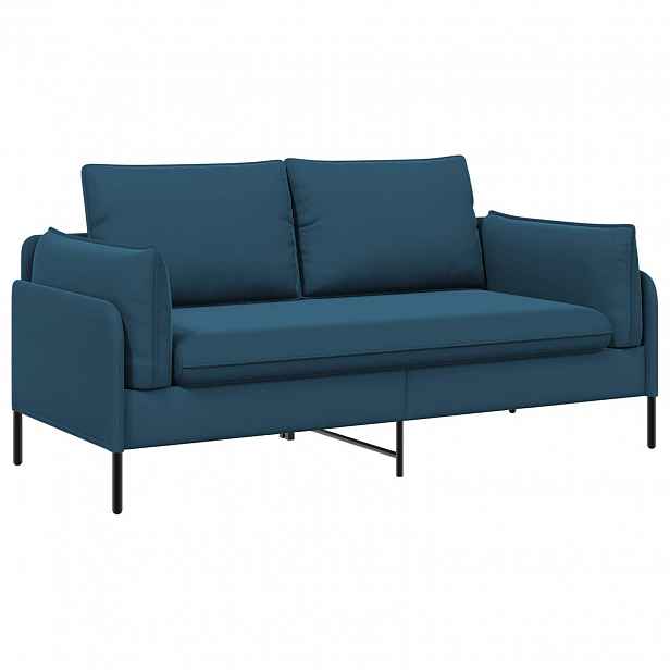 vidaXL Sofa pro dvě osoby Pro 2 osobu Modrá 188 x 81 x 89 cm Samet