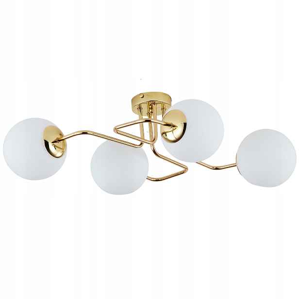 Závěsná Stropní Lampa Lustr Kule zlatá Moderní mléčná