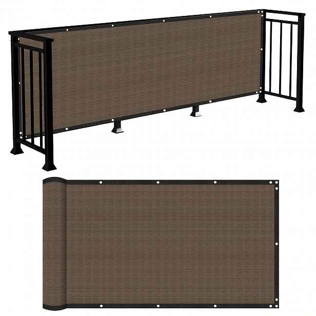 TEMU HDPE Kryt na Balkónové Oplocení, UV-Odolná a Odolná proti Povětrnostním Vlivům, Vhodný pro Balkony/Verandy/Terasy/Bazény, Včetně Zesílených