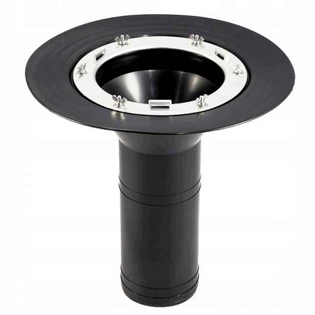 Univerzální střešní vpusť s mřížkou, šroubovací, délka 330 mm – průměr 75 mm