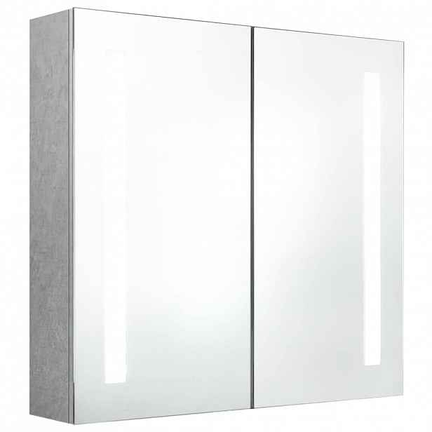 vidaXL LED koupelnová skříňka se zrcadlem betonově šedá 62x14x60 cm
