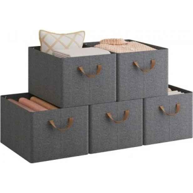 Woltu Skládací Úložné Boxy Koš Sada 5 Ks 42 X 32 X 26 CM