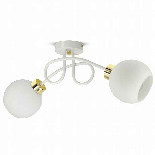 Závěsná stropní lampa Lustr Bílá Skleněné koule Bílé sklo PE2 Led E27