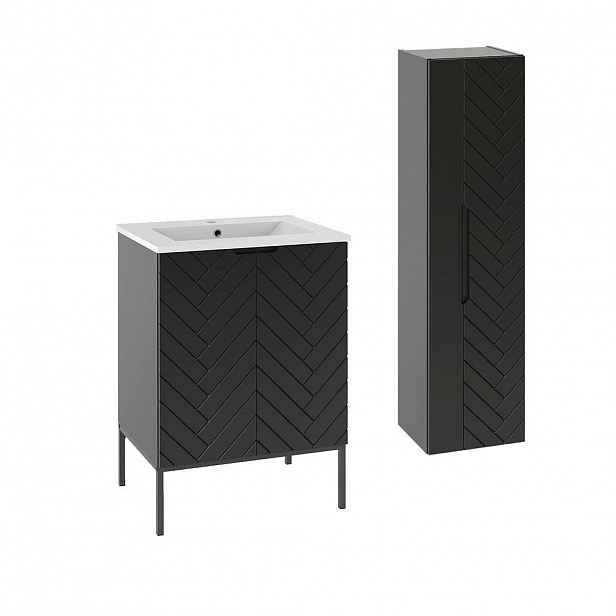 Petits-meubles KOUPELNOVÝ NÁBYTEK 60cm Daria 2er-Set Černá