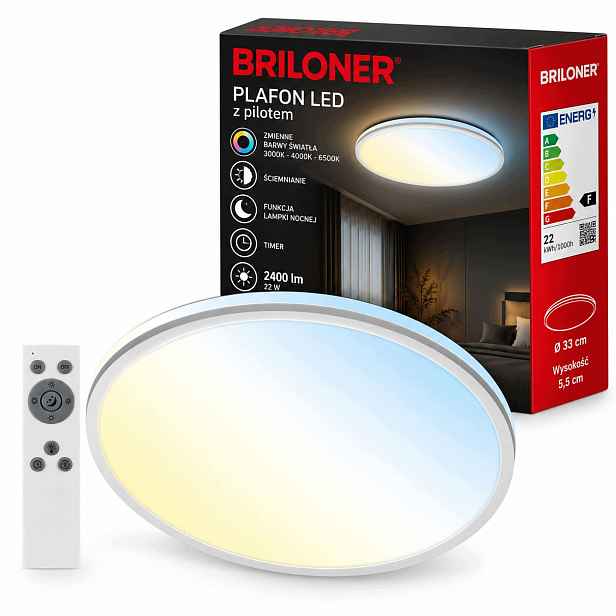 Stropní Svítidlo s dálkovým ovládáním Lampa 22W Proměnlivé barvy Časovač Stmívání Obývací pokoj 33 cm