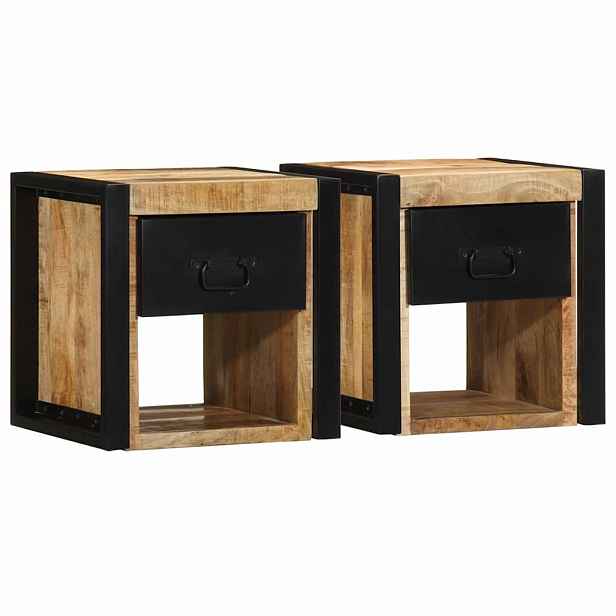 vidaXL Noční stolky 2 ks 40x35x40 cm hrubý mangovník