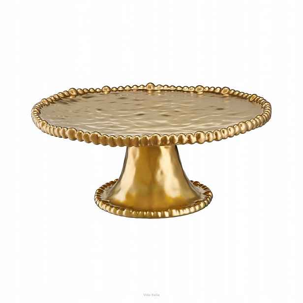 Villa Italia Zlatá patrový podnos na zákusky 27 cm porcelánová Mestiere Gold