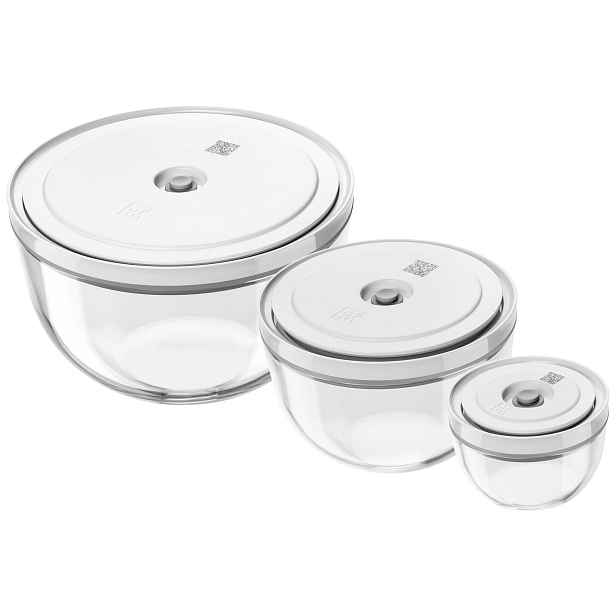 Zwilling Sada vakuovacích skleněných mís Fresh & Save, Ø 12 / 18 / 24 cm, 3 ks 1031016