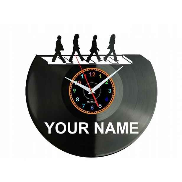 Liverpool Rock Band Vaše jméno Nástěnné hodiny Vinylová deska Moderní Deko