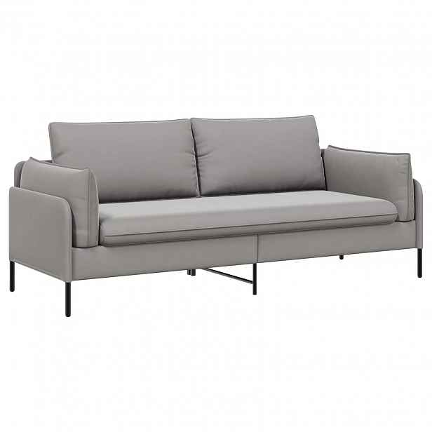vidaXL 3-místné sofa Světle šedá 222 x 81 x 89 cm Samet