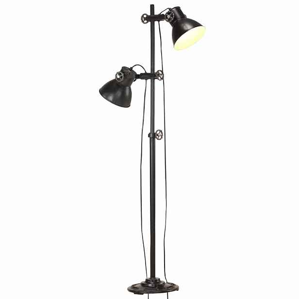 vidaXL Podlahová lampa se 2 svítidly černá E27 litina