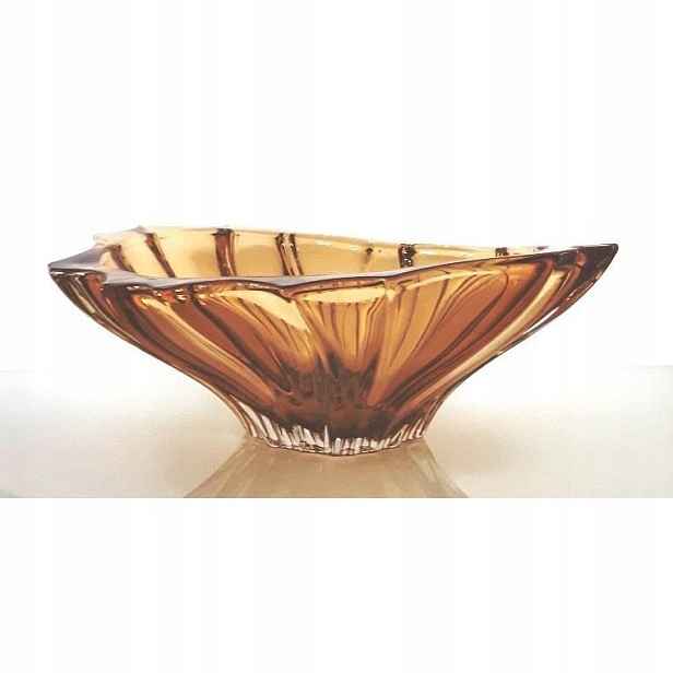 Bohemia Mísa 330 mm Plantica Amber Křišťál Oranžová
