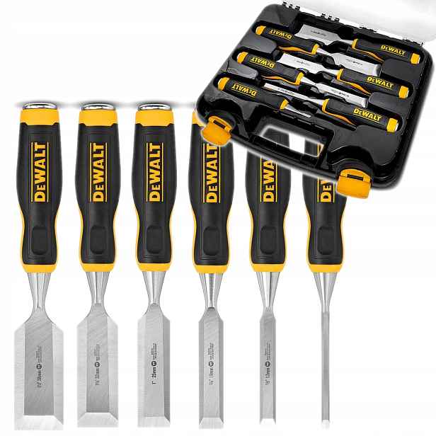 Sada Dřevoobráběcích Dlát Pro Poklepání 6 Ks DeWALT