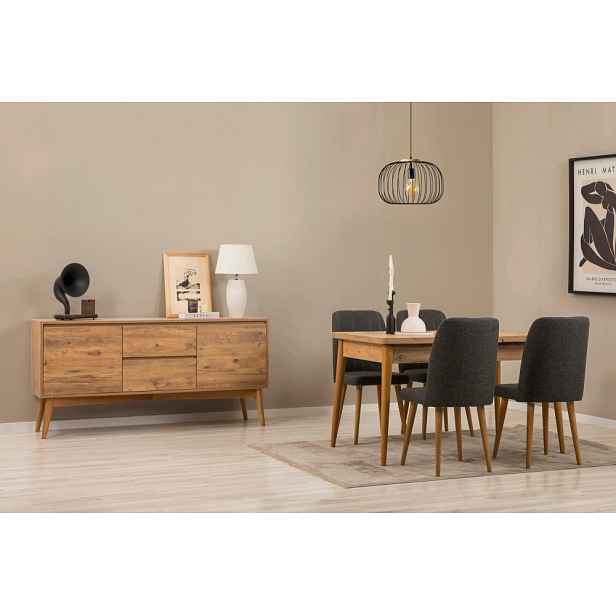 Set s rozkládacím stolem, židlemi a konzolou (6 kusů) Vina 01 1053 - Atlantic Pine, Anthracite