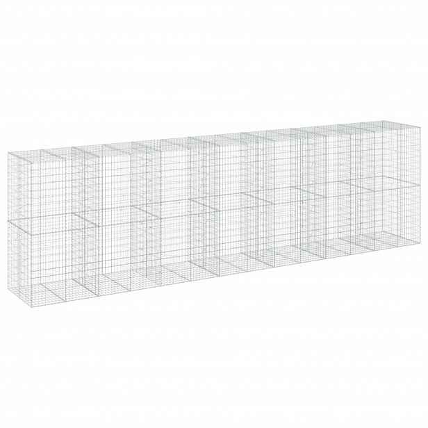 vidaXL Gabionový koš s víkem 700 x 100 x 200 cm pozinkované železo