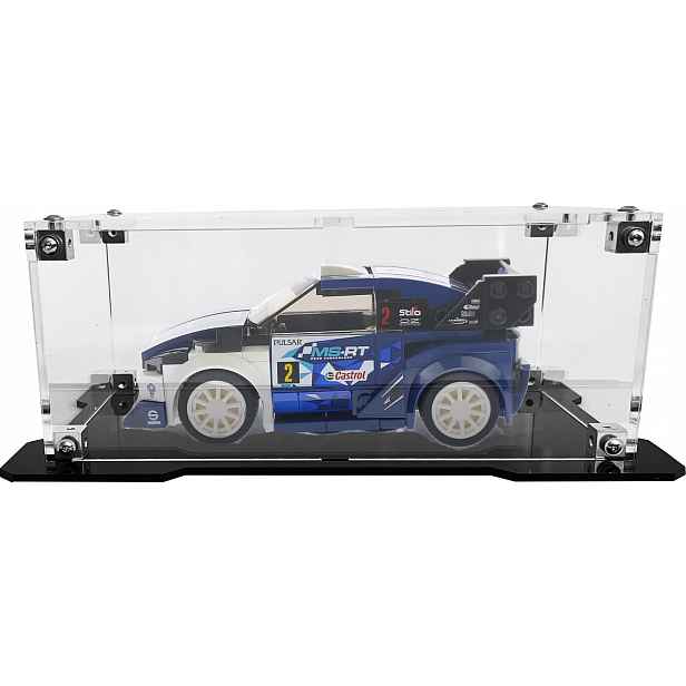 Vitrína s černou základnou pro stavebnici Lego 75885 Ford Fiesta M-Sport Wrc
