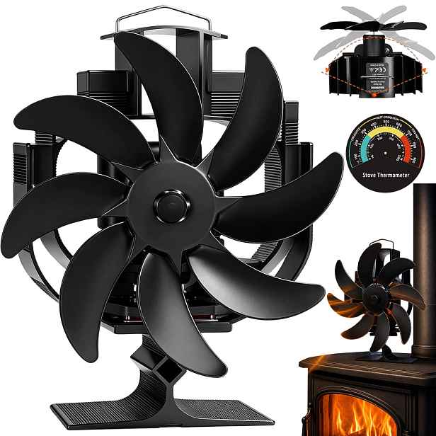 Krbový Ventilátor, Teplovzdušný Ventilátor Do Krbu S Teploměrem