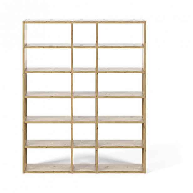 Světle hnědá knihovna TemaHome Pombal - dub, výška 224 cm