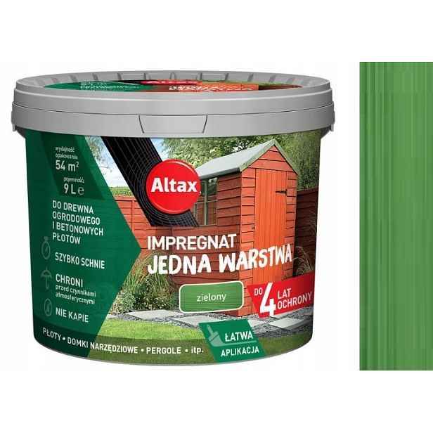 Altax Impregnační Přípravek Na Zahradní Dřevo 9 L Zelený