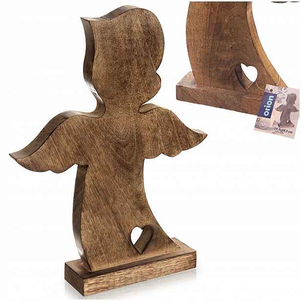Dřevěný Anděl figurka anděla dekorativní stojící figurka 38,5 cm