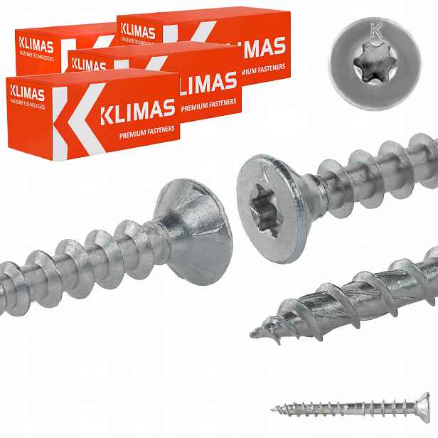 Šrouby pro vyrovnávání latí 6x60 mm 800 ks distanční Torx Klimas Wkss