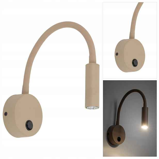 Béžová nástěnná lampa Lagos s vypínačem, moderní forma Tk Lighting