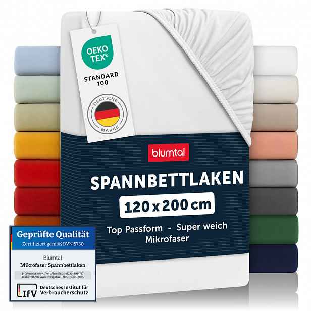 Blumtal NAPÍNACÍ prostěradlo z mikrovlákna, 120/200/30 cm, Bílá