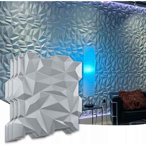 3D panely 50x50 cm 12 kusů Geometrický vzor pro malování Art3d