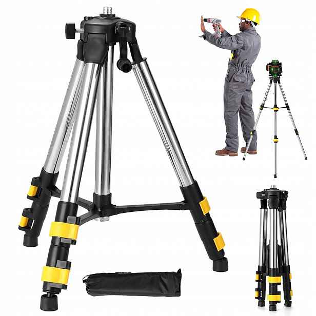 Stativ Pro Křížový Laser Vodováhy Trojnožka Tripod 120 cm 5/8" Taška