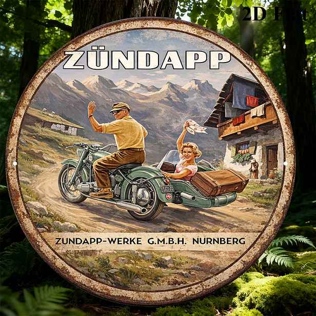 TEMU 1 ks Retro kovová cedule pro motorku - 8X8 palců (20X20 cm) Retro brandingová plaketa pro garáž, jeskyni, barovou dekoraci stěn - Hliníková