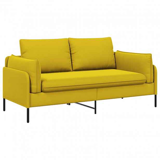 vidaXL Sofa pro dvě osoby Pro 2 osobu Žlutá 188 x 81 x 89 cm Samet
